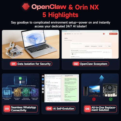 Image of Yahboom Jetson Orin NX 8GB 117TOPS Development Kit for AI Edge Provide ROS Programming Courses Based on Core Module Ubuntu22.04 (Orin NX 8GB Basis Kit)