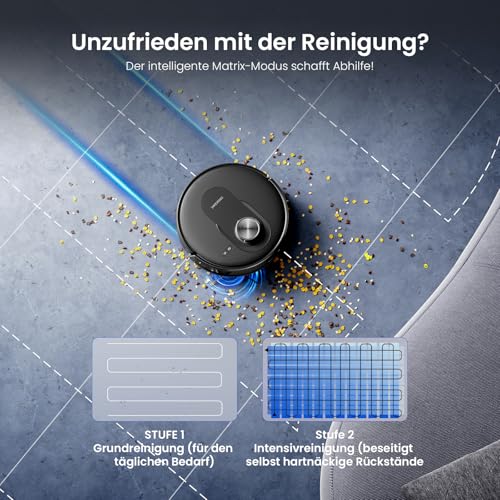 Proscenic Q8 Max+ Saugroboter mit Wischfunktion, 8000Pa 200min Staubsauger Roboter mit Absaugstation 3L Staubbeutel, Intelligentes Laser Navigation mit 5 Karten, Steuerung über APP Alexa Google Siri