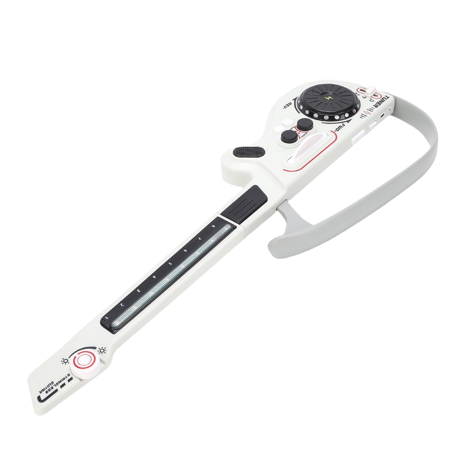 Luci LED Colorate Senza Corde per Chitarra Elettrica per Bambini per Divertimento Interattivo per Bambini Dai 3 Anni in su Materiale ABS (Grigio)