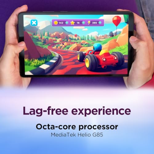 Image of Lenovo Tab One 8.7 inch HD Tablet, MediaTek Helio G85, 4GB RAM, 128GB Storage | (eMMC+64GB SD), 60Hz, Quad Dolby Atmos Speakers, Lightweight Android Tablet, Includes Folio Case, Long Battery Life, Wi-Fi