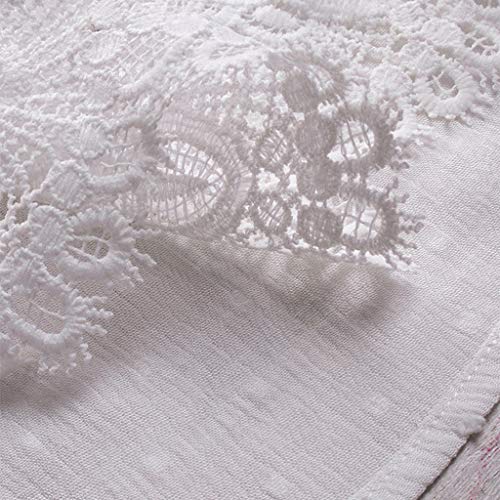 Aniywn Women Round Neck Lace Up Lace Patchwork Flare Pullover Top Casual Plus Size 3/4 Sleeve Floral Printed T-Shirt