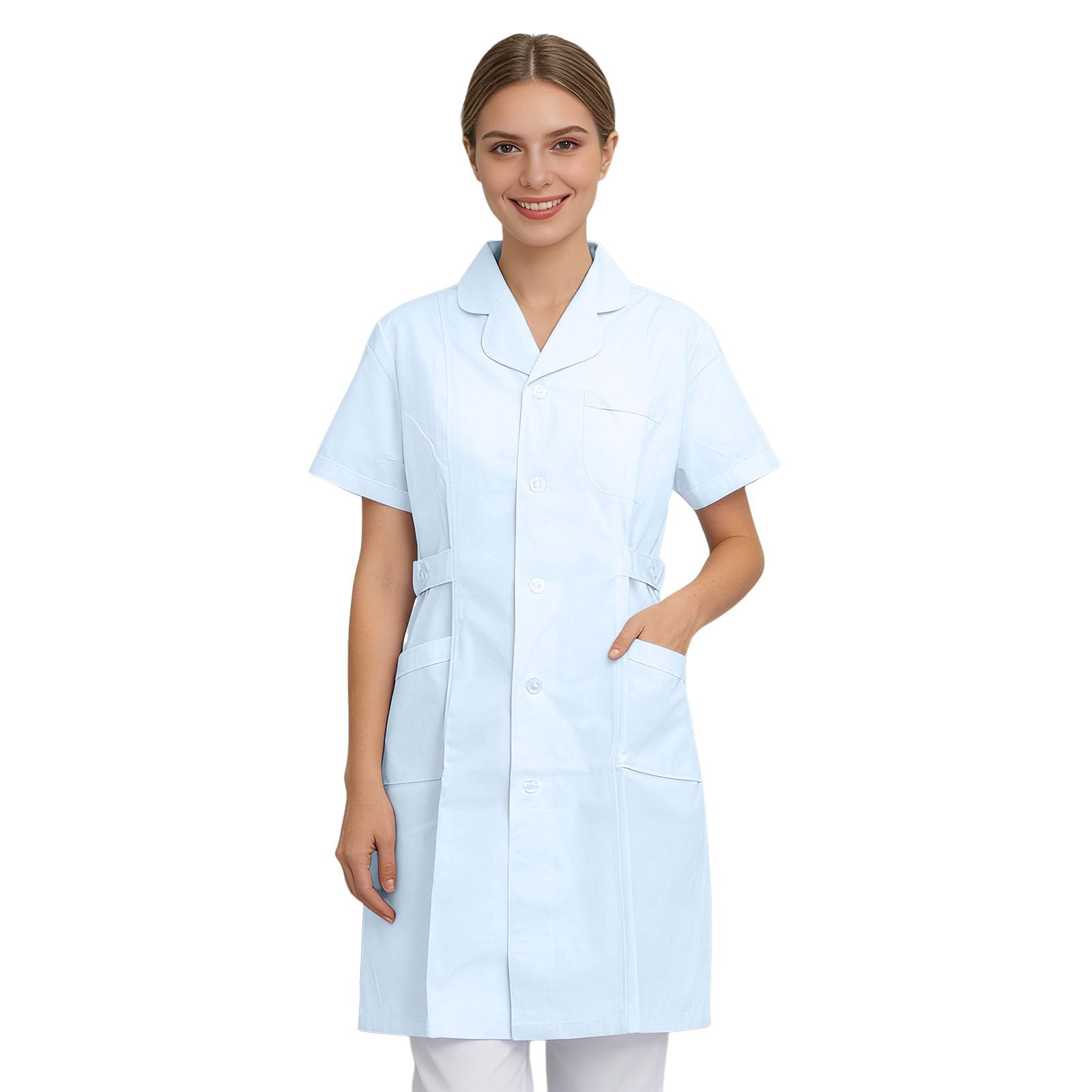 SKFLABOOF Blouse De Chimie Lycee Blouse Blanche Chimie Lycee Collège Medicale Femme Cosplay Usine College De Coton Physique Laboratoire
