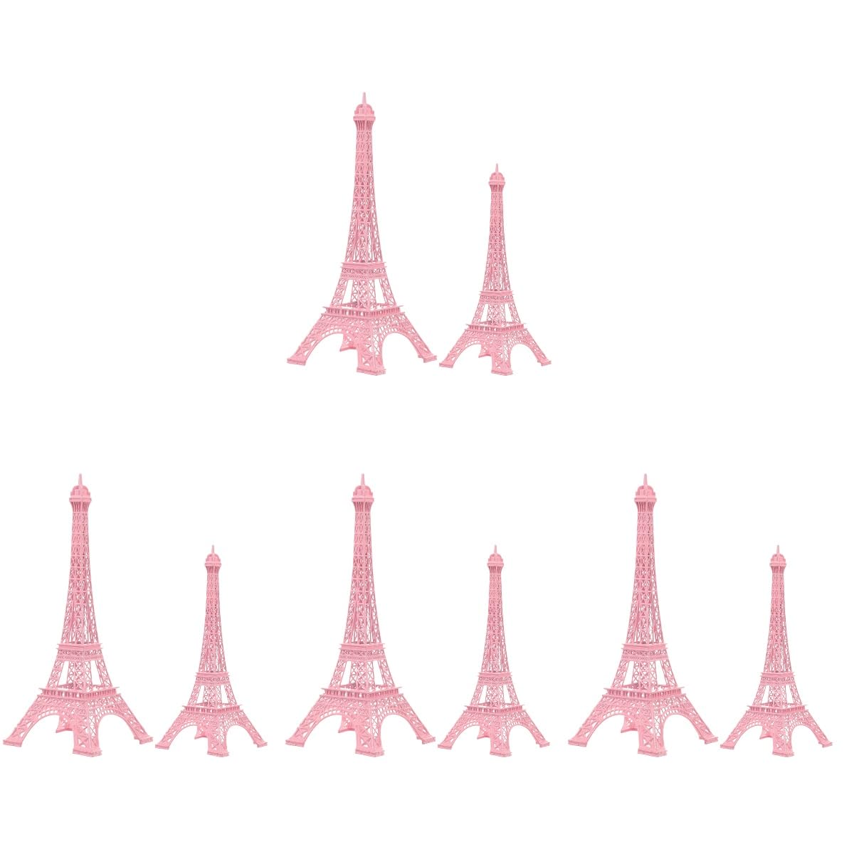 Déco Eiffel alliage rose avec veilleuse LED de table, ensemble cadeau de 4 packs de fête