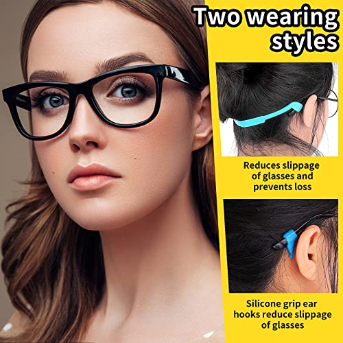 Lusofie 12 Stück Brillenband Sport Kinder Silikon Brillenbänder 12 Stück Ohrclip Haken Set mit Brille mit Halter Brillenhalter Silikon Elastische Sport Kleinkind Brillenband mit Ohrclip Haken Herren