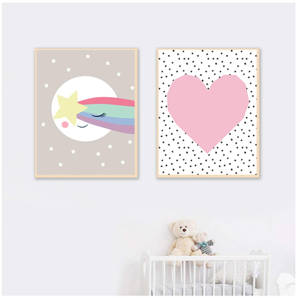 Decoración de la pintura de la lona Cartel de los niños para niños Arte Decoración de la habitación de los niños Pisture para el dormitorio del bebé Impresiones de la lona-40x60cm Con marco