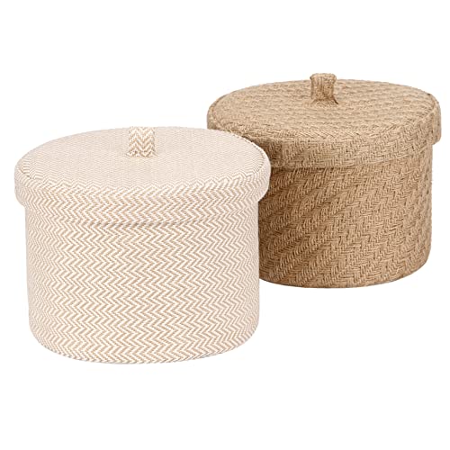 Sea Team Aufbewahrungskorb aus Jute und Baumwollleinen, niedlich, rund,...