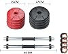 ECG 11 Kg Dumbbell Set BLACKRED 6 in 1 Fitness Set