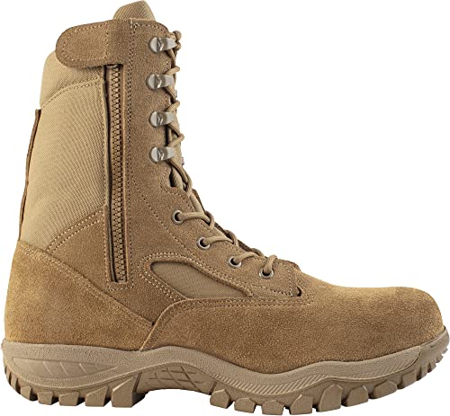 Belleville C312Z CT 8" Composite Toe Side-Zip Military Tactical Boots for Men - Air Force/Army Boots OCP - Traction Outsole - Berry Compliant - Coyote Brown Leather3