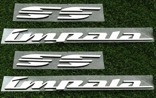 Image of Pair Set 1994-1996 Impala Ss Emblems Rear Quarter Panel 3D Letter Badge Car Nameplate Replacement for Impala (Chrome)