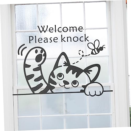 Autocollants muraux chats adorables pour décorer la porte du salon