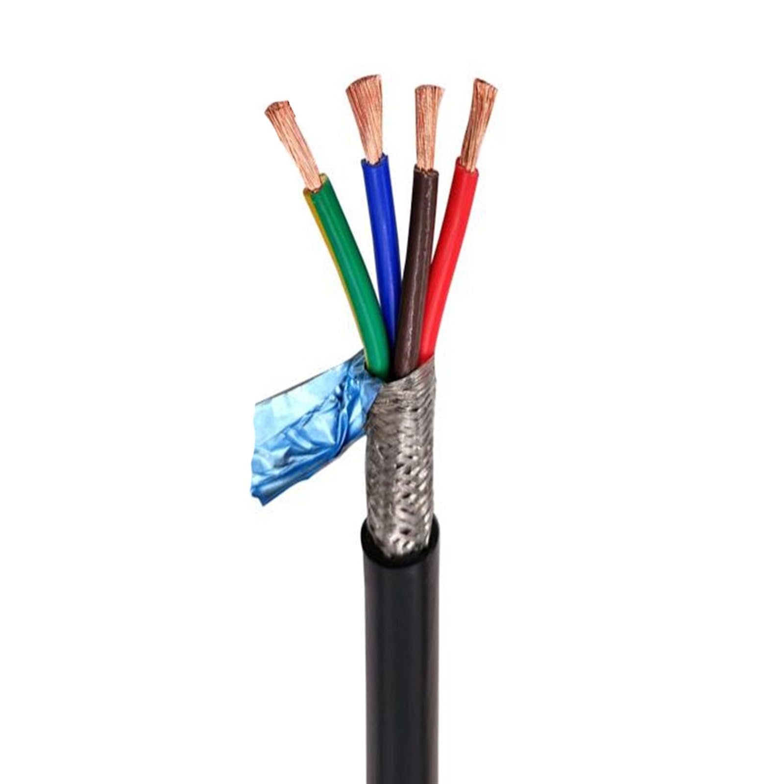 Outdoor Extension 2meters Control Signal Line 2 3 4 5 6 7 8 10 12 14 16 20 24 Core PVC Cable 22AWG 0.3 0.5 0.75mm Shielded Wire Solar sheathed(Black0.2mm,4-core)