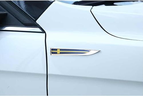 Miniatura 4 de 1 par de calcomanías de coche con bandera sueca de Suecia para coche, lado izquierdo y derecho, calcomanía de metal para SAAB