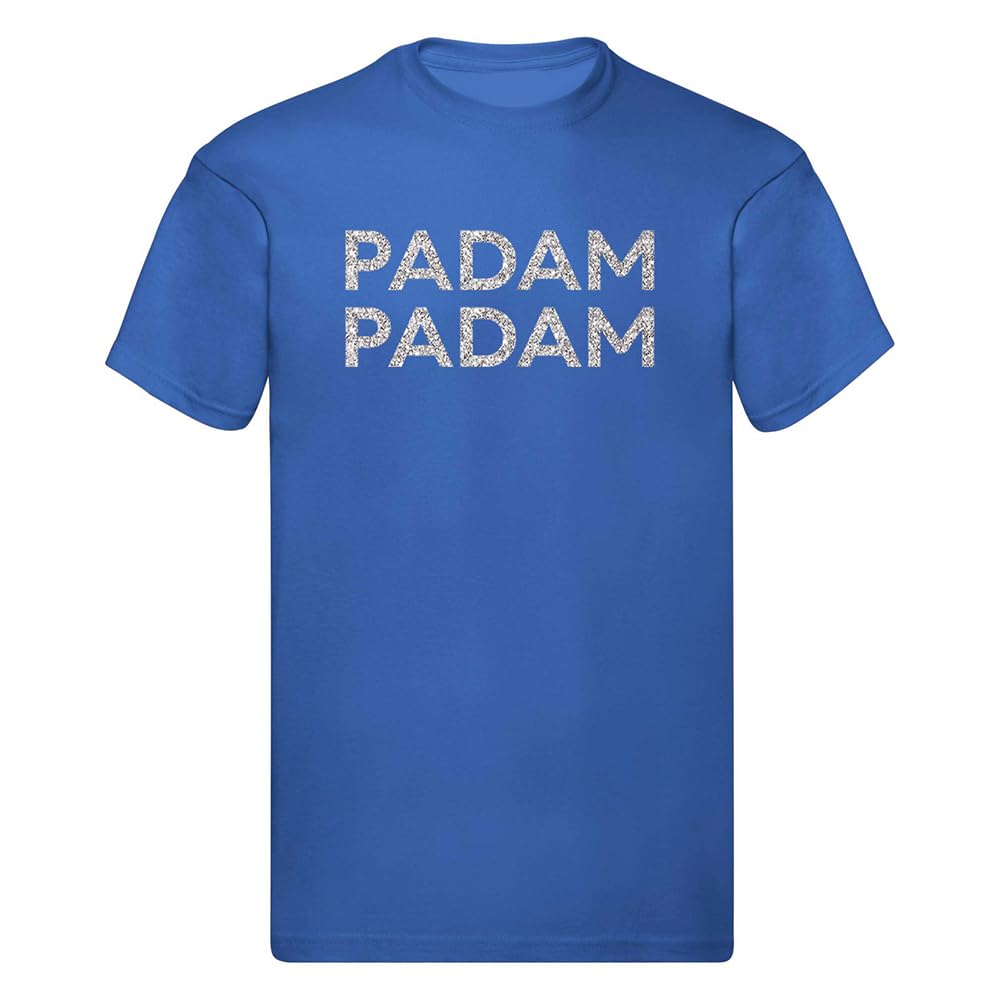 PADAM PADAM Kylie T-Shirt Unisex Glitter Logo Cotton Tee S-5XL Royal