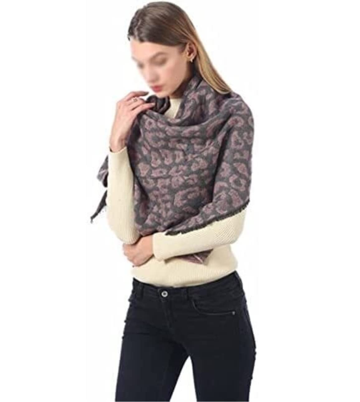 Szalik Lekki Szalik Imitacja Kaszmiru Trójkątny Leopard Print Ciepły Szal Stylowy Szal Miękkie