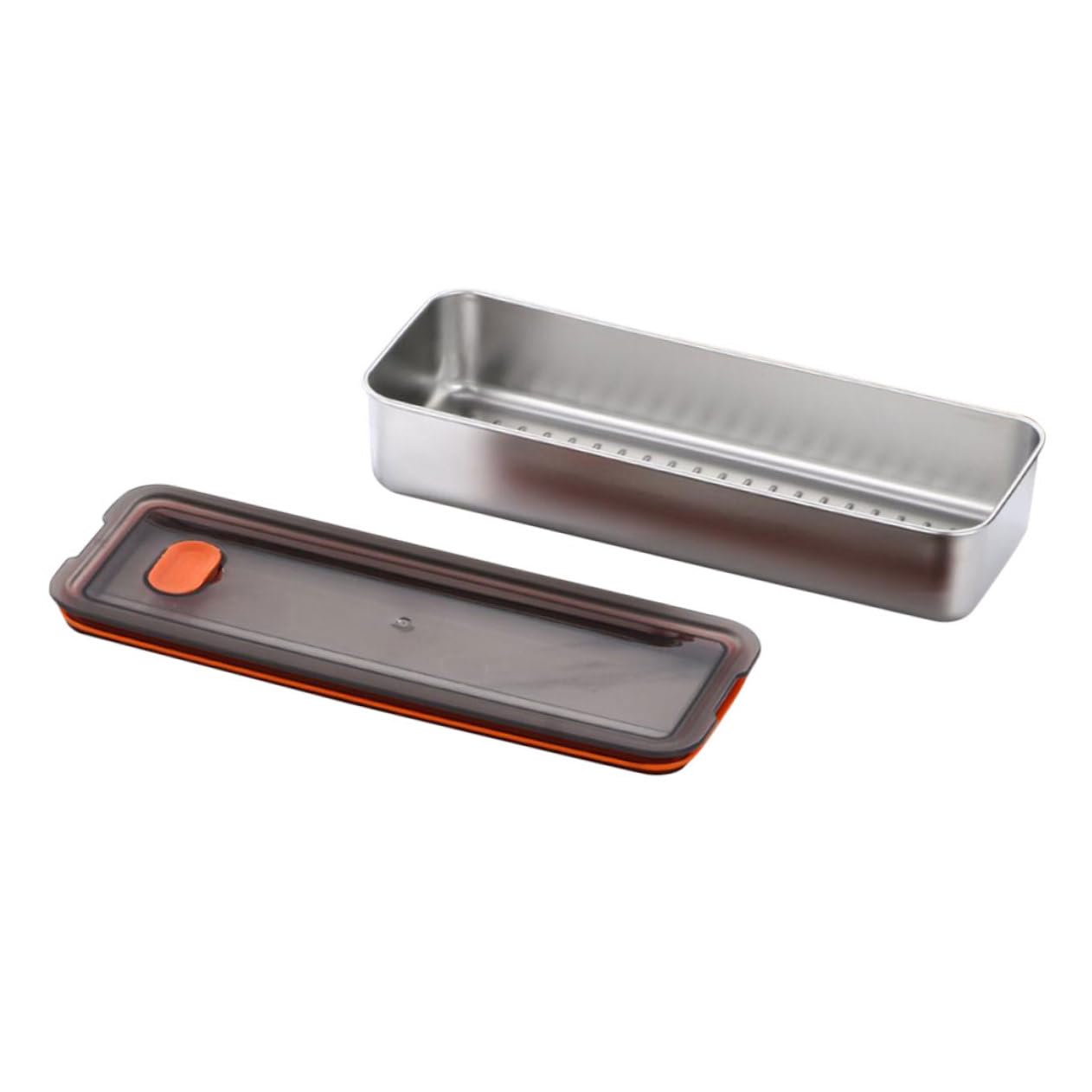 MAGICLULU 3 Unidades De Caja De Tocino De Res Contenedor De Acero Inoxidable Con Tapa Refrigeradores De Cocina Contenedores Para Alimentos Refrigerador Pequeño Tocino Almacenamiento