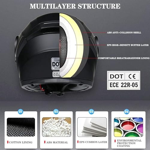 Casque moto Bluetooth modulable taille 55-56cm contre l'éblouissement