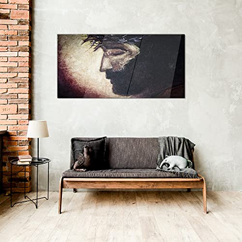 Décoration murale verre acrylique Jésus 100x50cm de salon - 4