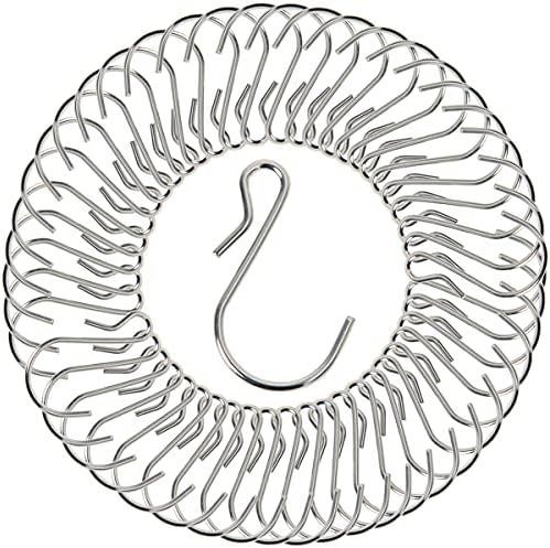 Qfeley Small S Hooks Stainless Steel, 100pcs S Shaped Metal Hooks Stainless Steel S Clip Hangers Connectors Christmas Ornaments Hanging Hooks for Christmas Wire Shelving Bathroom Office, 1.7”/4.3cm