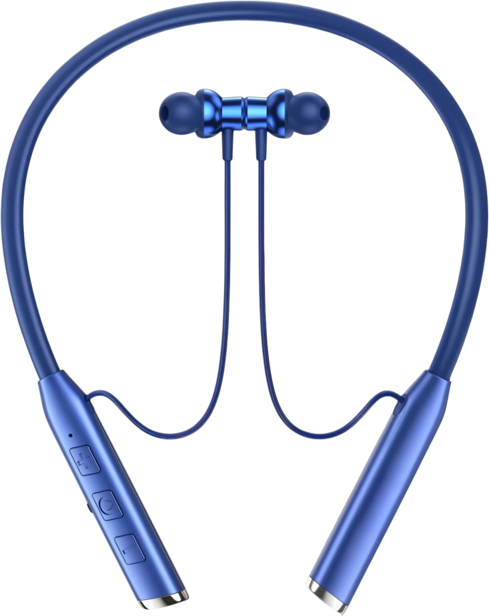 Romeo Blue Bluetooth Neckband Earphones Wireless Headphones Blue | 48 Hours Playtime, IPX5 Water Resistant, Magnetic Earbuds, 10mm Bass Driver, Type-C Fast Charging, Dual Pairing, ENC Mic-image-29