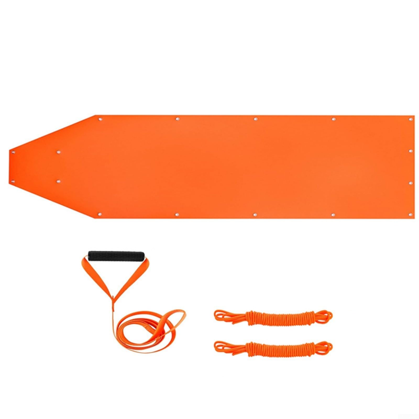 HpLive Kit de luge de chasse en polyéthylène résistant avec corde de traction de 140 cm et cordes en nylon, charge maximale : 226 kg, 185 × 58 cm (noir)