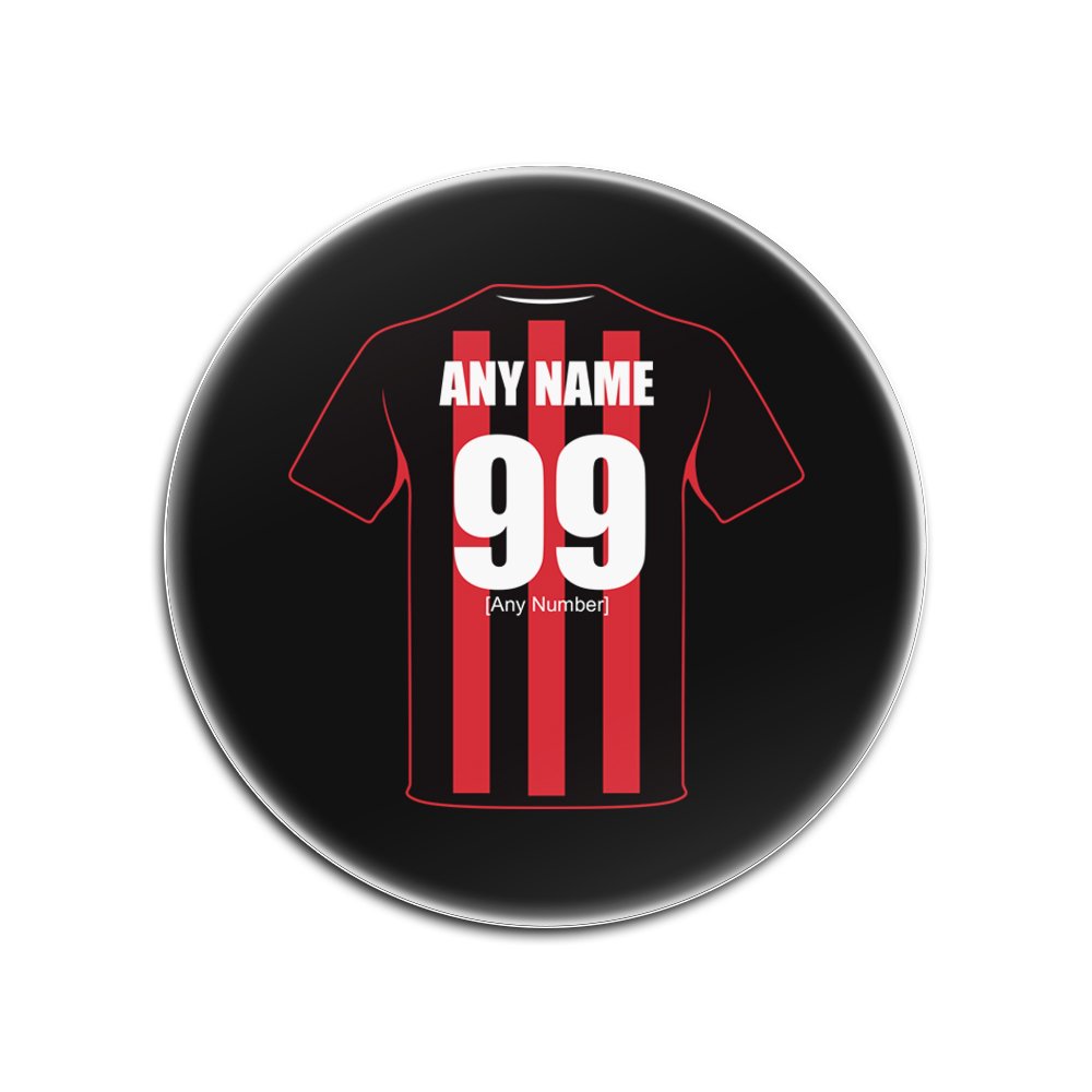 Personalised Gift - Bournemouth Glass Round Coasters (Football Club Design Theme, Colour Options) - Any Name/Message on Your Unique Mat Pad