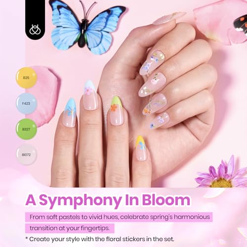 Image of Beetles 36 Colors Gel Polish Set - Petal Symphony Collection, 40 Pcs Pastel Gel Polish Set Pink Red Green Blue Color Gel with Base&Glossy Matte Top Coat UV LED Nail Art