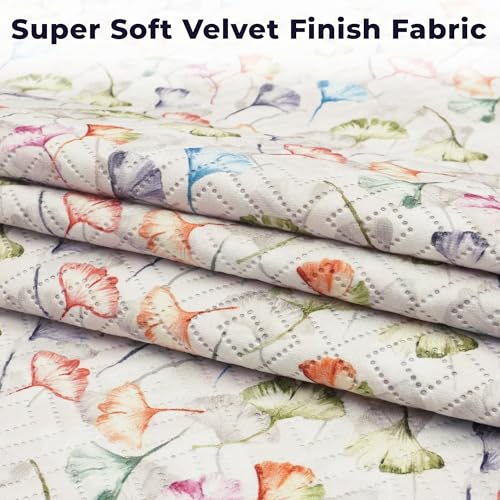 Image of Story@Home Sofa Set 5 Seater Cover Full | Sofa Covers 3 Seater and 2 Seater - 3+2 Sofa Cover Configuration | Sofa Mat with Sofa Back Covers and ArmRest Covers - White & Multi Color