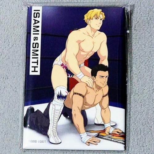 オリジナルTVアニメ 勇気爆発バーンブレイバーン DDTプロレスコラボ 缶バッジ イサミ・アオ & ルイス・スミス C