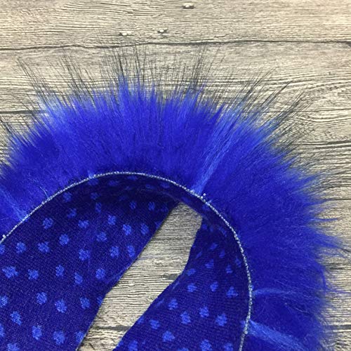 Furryvalley Kunstfell Bordüre Kunstpelz des Fuchs Marderhunds Handarbeit Material fusseliger Schmuck für Hausschuhe Pantoffel Kragen Kuscheltier Dekoration 2 Yards (Blau) – Bild 6