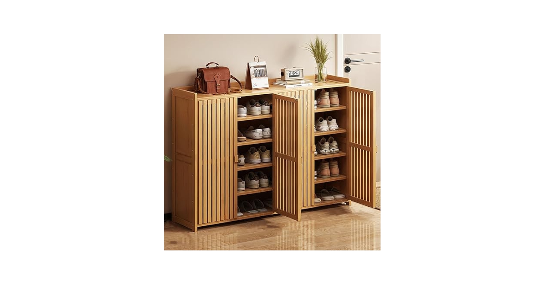 Amazon｜シューズボックス 下駄箱 ルーバーシューズボックス