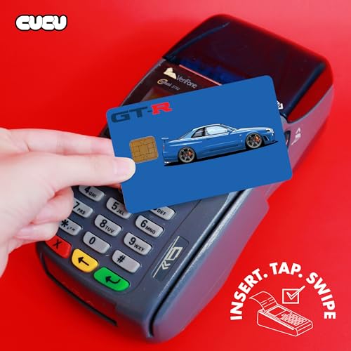 R34 GT-R Credit Card Skin Debit Card Stickers for Key, Debit, Credit, Bank Card 4PCS Card Skin for Adults4