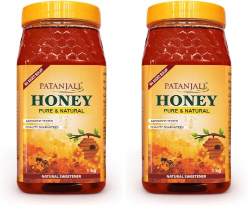 Image of Patanjali Honey 1kg Jar | Pure & Natural Honey | Natural Immunity Booster | Smooth Texture | For Fitness & Health | No Added Sugar & Adulteration (Pack of 2)