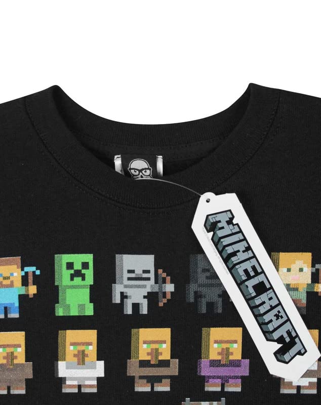 Minecraft Sprites Boy's Black Sweatshirt4