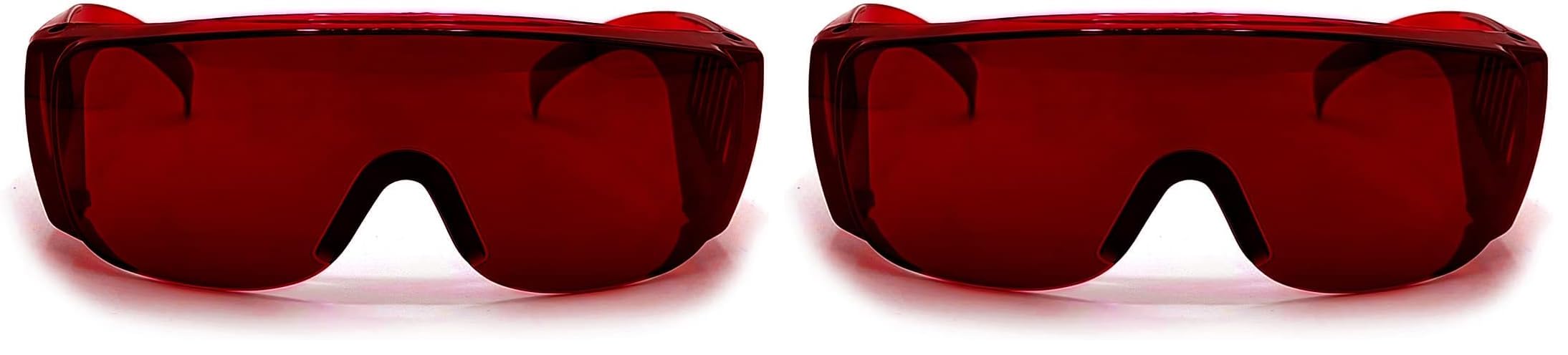 FreeMascotOD 4+ 190nm-540nm Wavelength Laser Safety Glasses for Typical 405nm, 450nm, 520nm, 532nm Laser Light for Hair Removal Laser Treatment Eye Protection Goggles (Red)