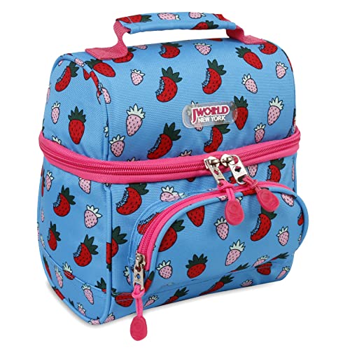 Image of J World Corey Kids Lunch Bag. Insulated Lunch-Box for Girls, Women, Strawberry