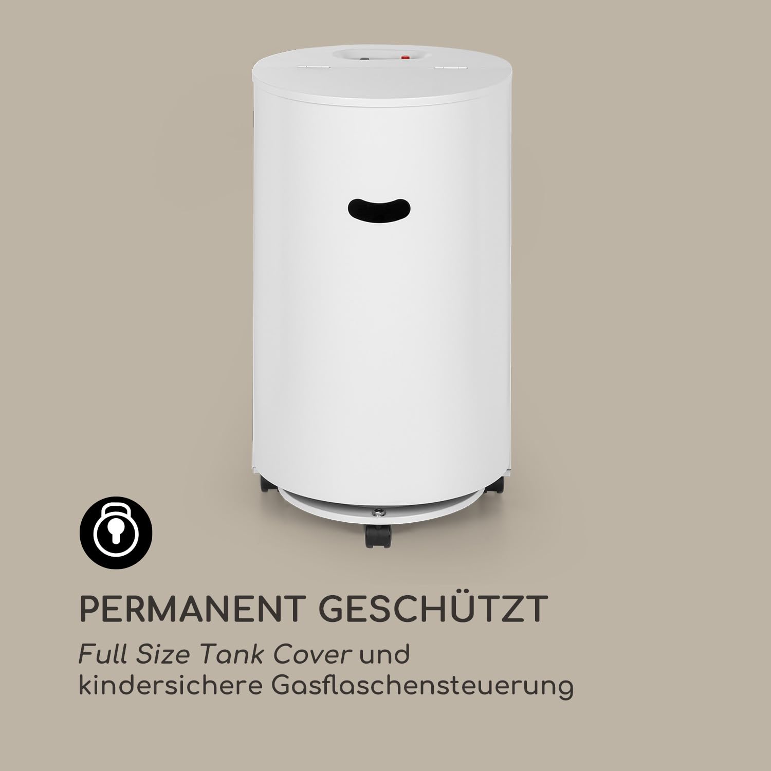 blumfeldt Bonaparte Gasheizung - Gasofen mit 3 Leistungsstufen 1600, 2600 und 4200 Watt, Katalytofen für Gasflaschentyp: 5kg bis 15kg, integrierter Piezozünder, Infrarot-Keramikbrenner, weiß