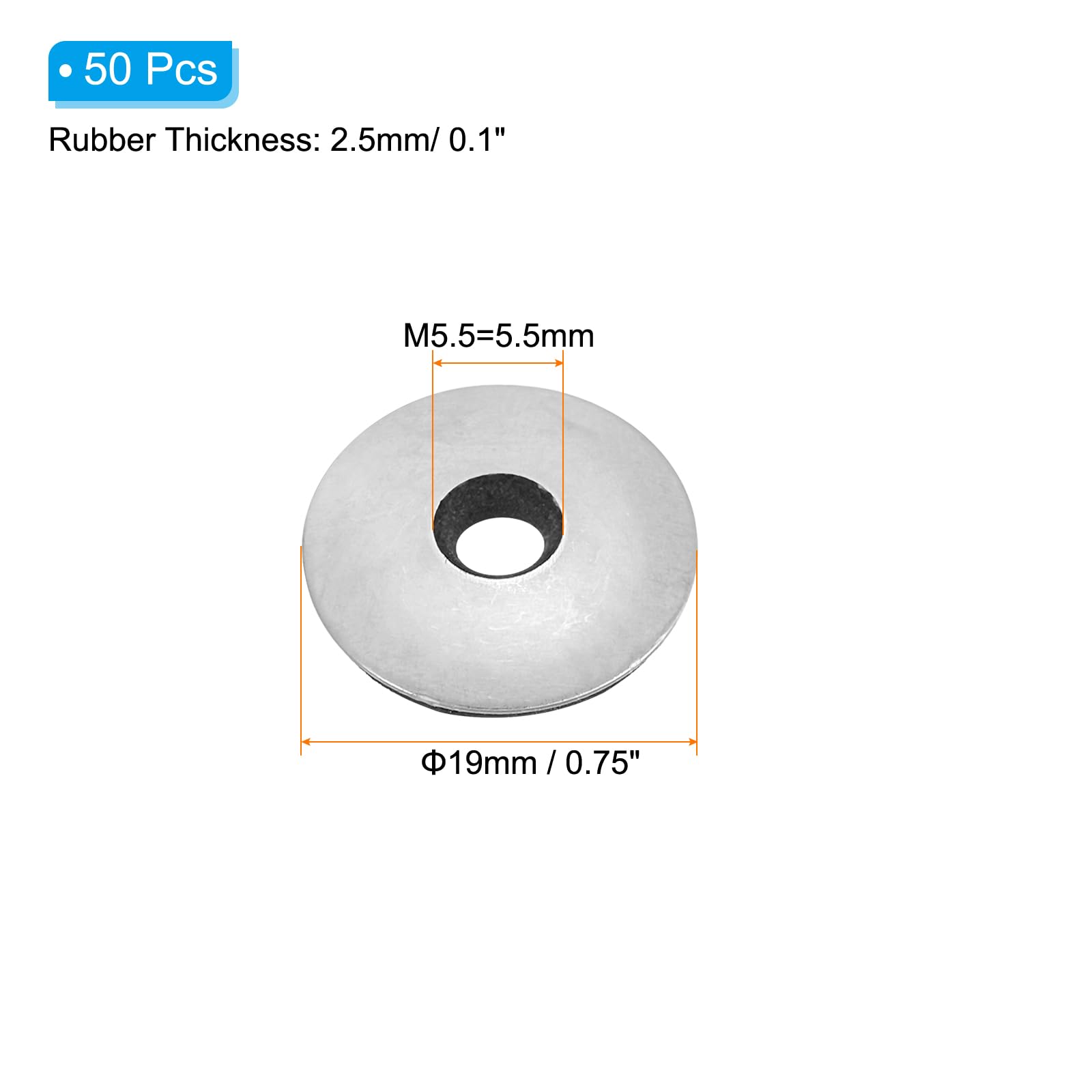 PATIKIL 7/32"x3/4" EPDM Bonded Sealing Washers - Image 2