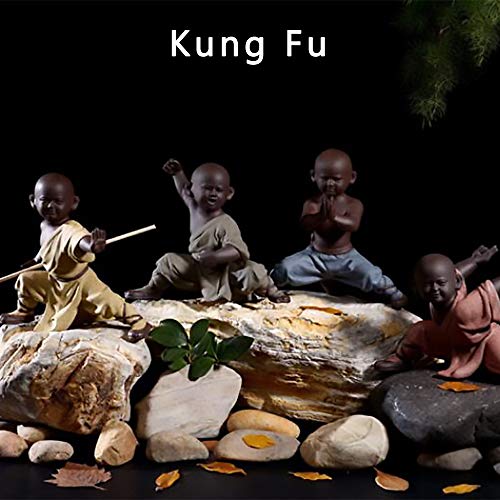 Figura Decorativa Monje Shaolin de Cerámica Kung Fu miniatura 6