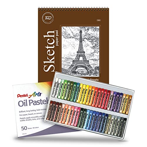 Pentel Oil Pastels 50 Colors Soft oil Pastels, Oil Pastels for Artists