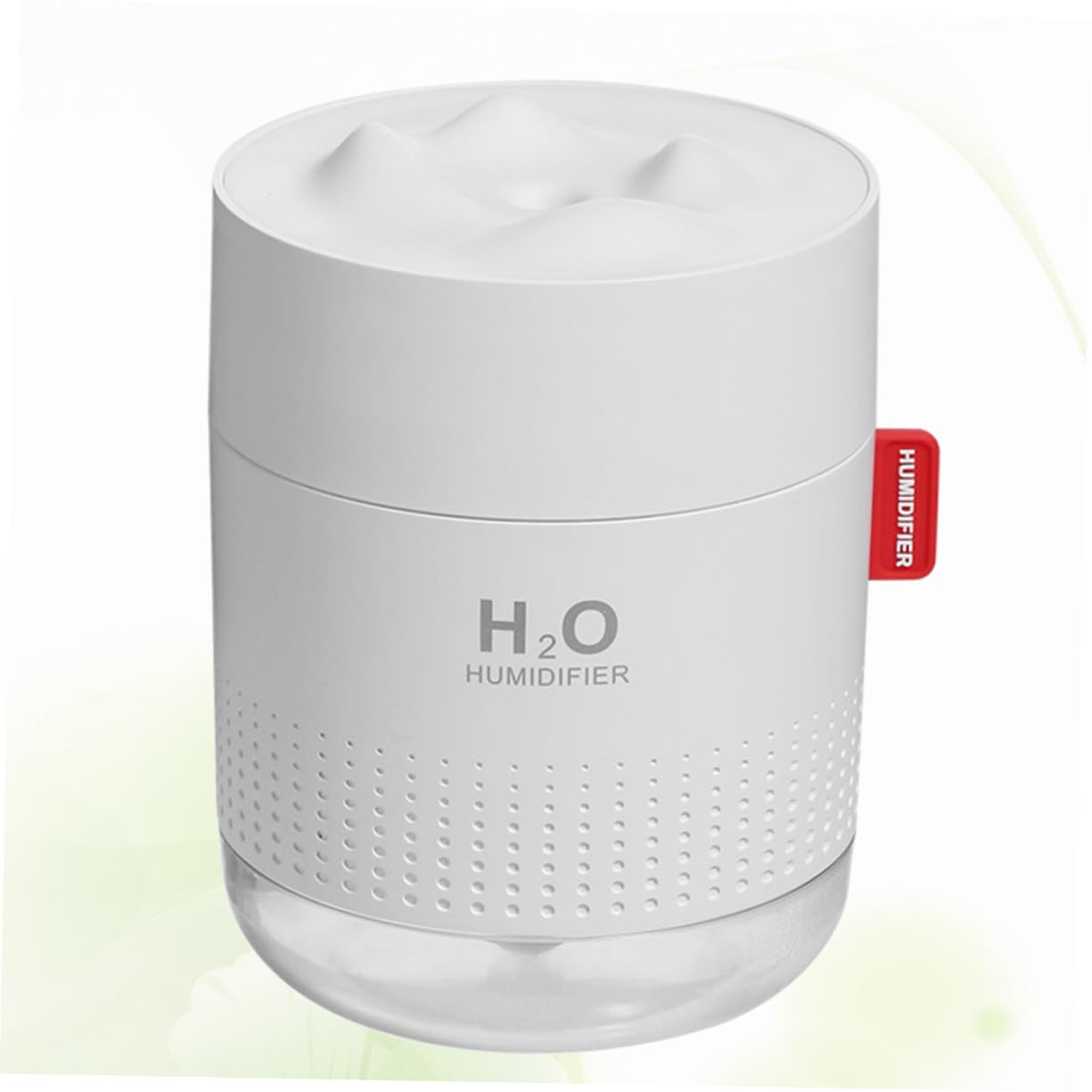 Umidificatore da Tavolo 500ml Bianco Spegnimento Automatico | Luce Notturna Integrata, Abs Pp PC e Silicone, Design Snow Mountain per Camera