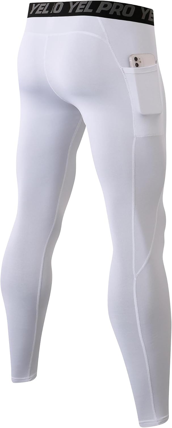 SPVISE 1 or 2 Pack Men's Thermal Compression Pants Fleece Lined Sports Leggings Tights Cold Weather Base Layer Bottoms Winter