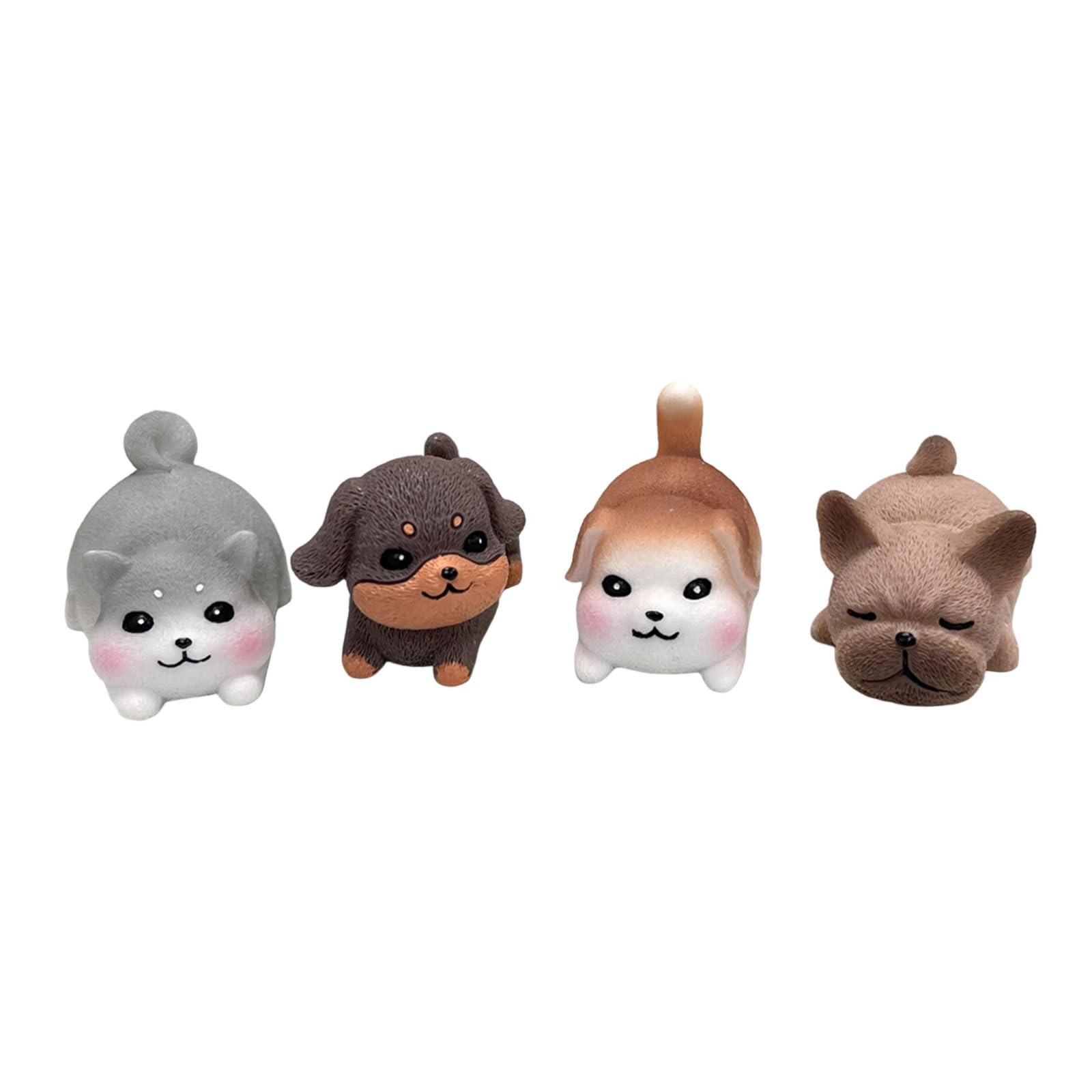 Tsophreniq Of 4 Resins Garden Miniature Puppy Dog Statues for Dollhouses Decoration and Plant Pots Animal Figures Ornaments Pet Lover Gift