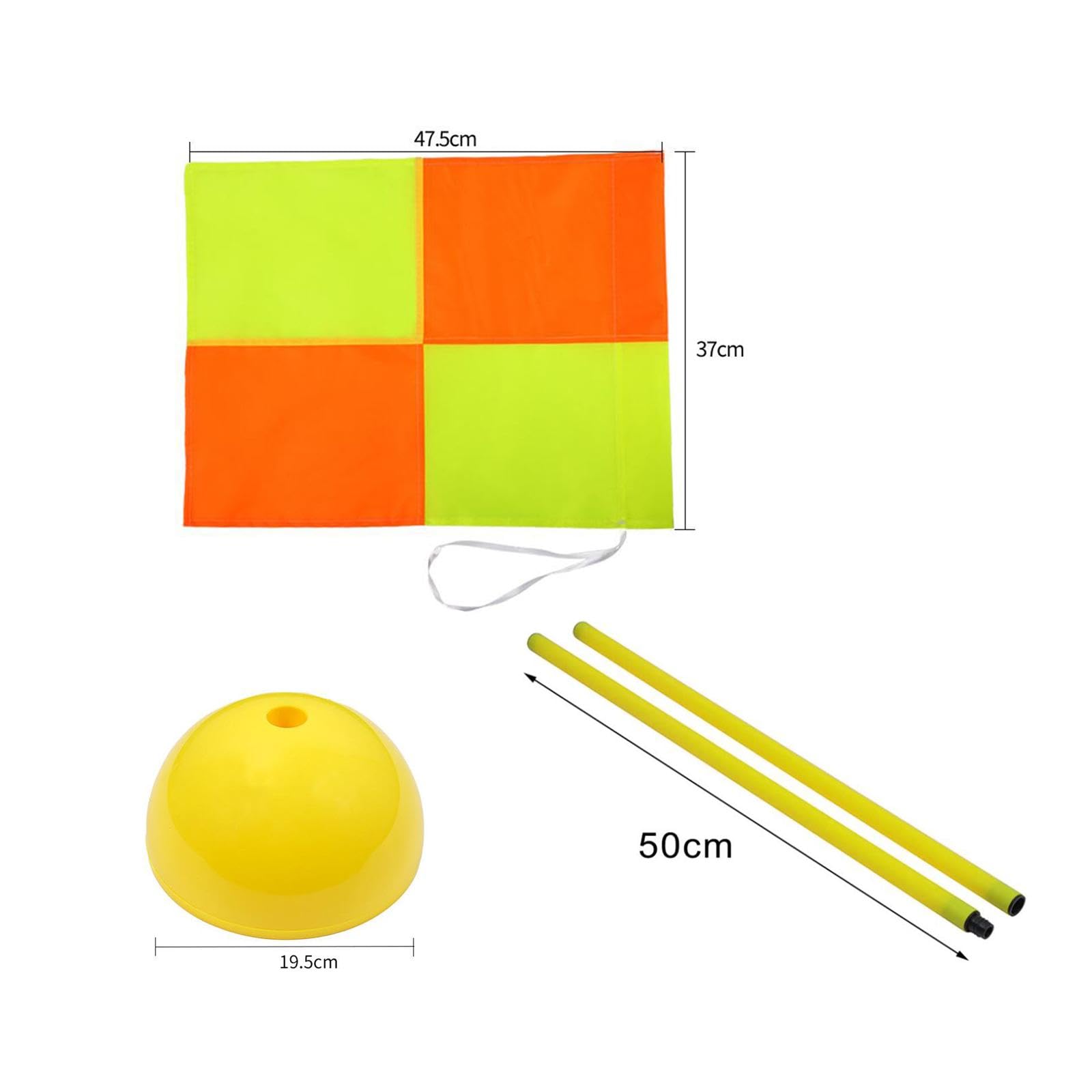 EKENDOCOM Referee Flag Set for Sports, Wooden Pole and Turkish Flag, Small Size (Red)