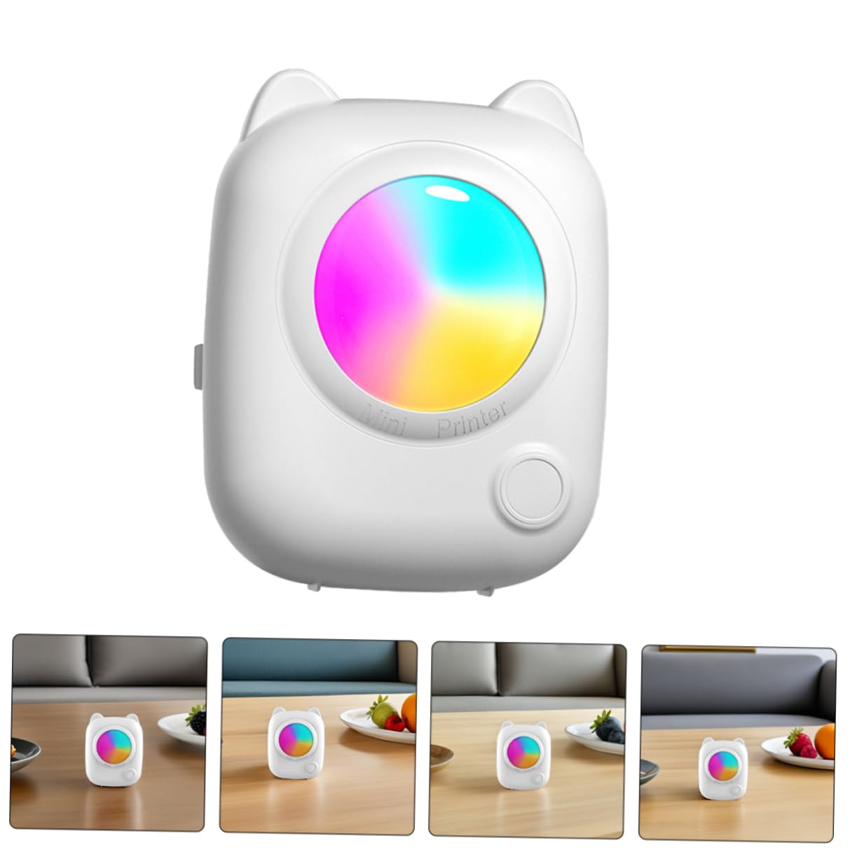 Homoyoyo Mini Stampante Termica Portatile Bianca, Stampa Etichette | Abs, Batteria 1200mah, Formato Tascabile, per Fogli Adesivi, Foto, Ricevute e Memo