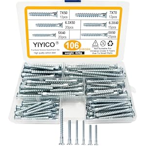 Yiyico Confirmat Schrauben Möbelverbinder 110Stk