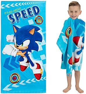 Franco Kids Super Soft Cotton Beach Towel, 58 in x 28 in, Sonic The Hedgehog