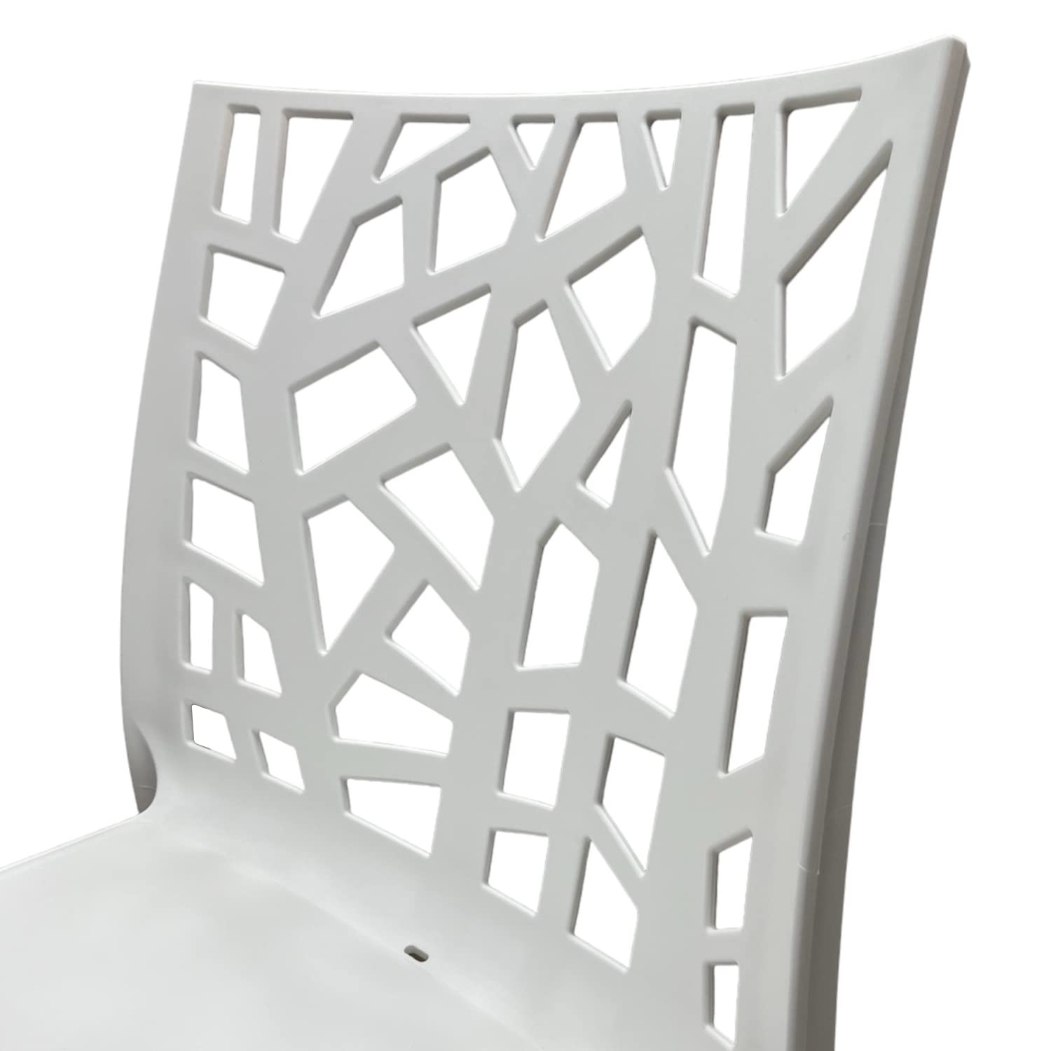 Marvin Sedia In Polipropilene Da Interno Esterno Giardino Impilabile Design Sedie Resistenti Moderne Per Terrazzo Bar Locali Commerciali (White, 4)