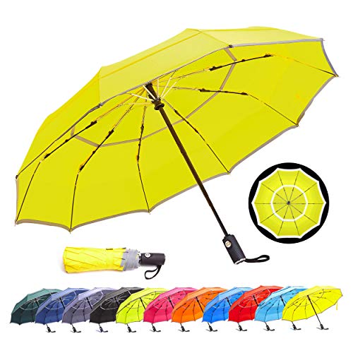 HOSA Auto Open Close Compact Portable Lightweight Travel | Night Safety Reflective Strip