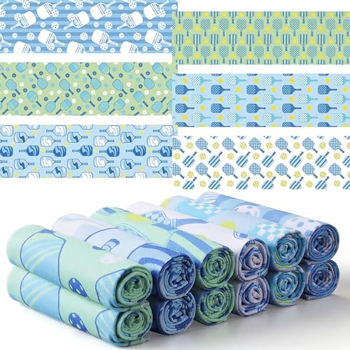 Breling 12 Count Dinkball Sports Cooling Towel 40 x 12 Towel Funny Microfiber Athletic Towels for Sweat Yoga Dinkball Lover Gift Retirement Gift for Men Women Graduation Party Favors