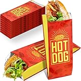 200 Pieces Hot Dog Wrappers Warming Foil Hot Dog Holder Grease Resistant Hot Dog Sleeves Warming...